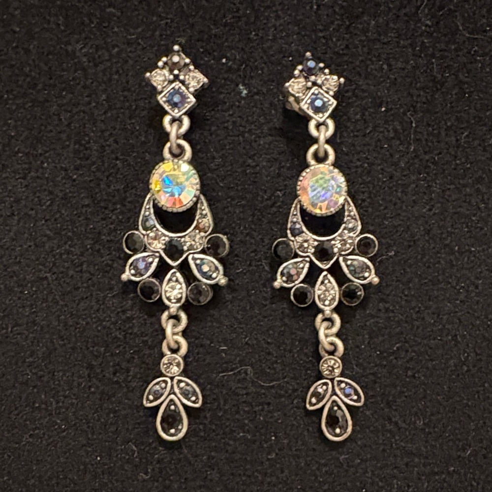 Vintage borealis crystal drop earrings